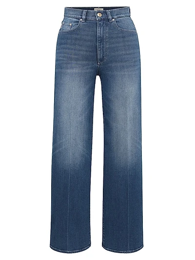 Hepburn Wide Leg High Rise Ankle Jeans