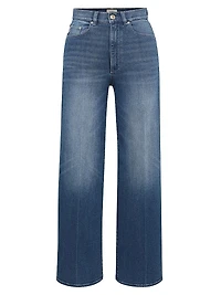 Hepburn Wide Leg High Rise Ankle Jeans