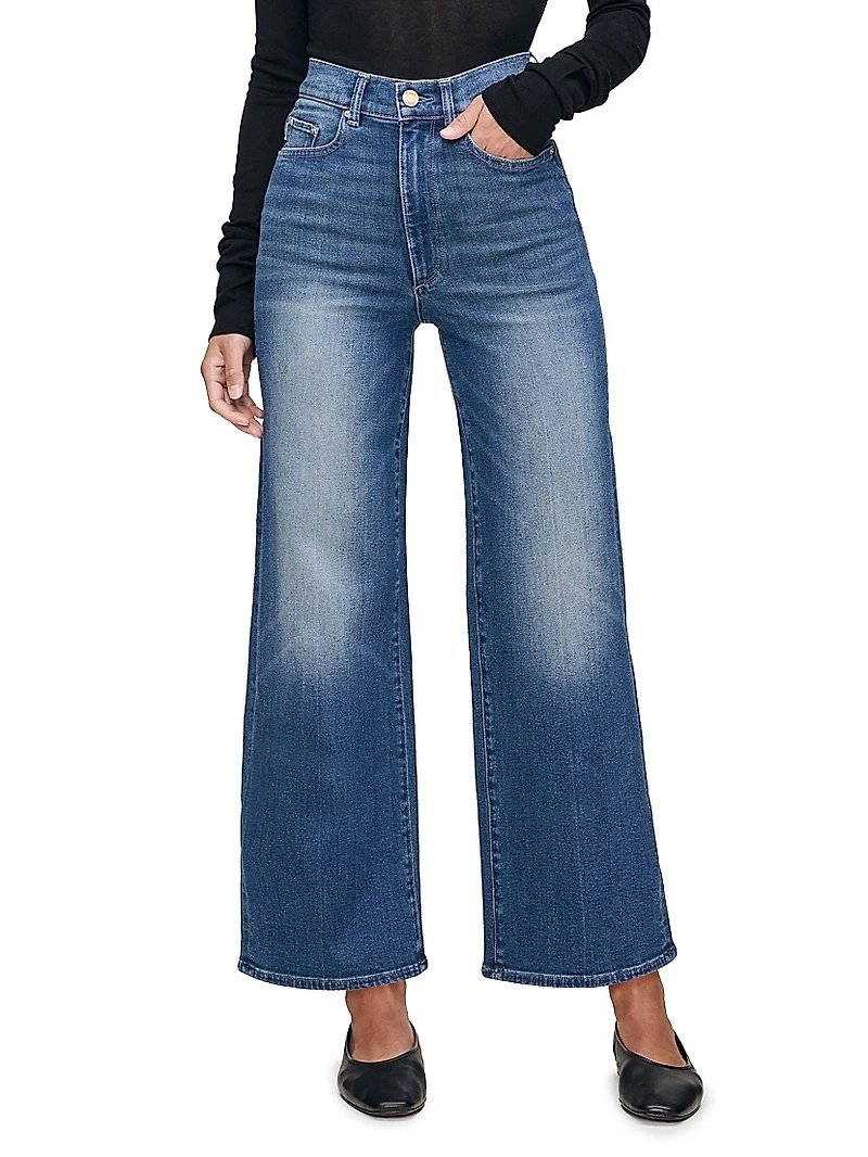 Hepburn Wide Leg High Rise Ankle Jeans
