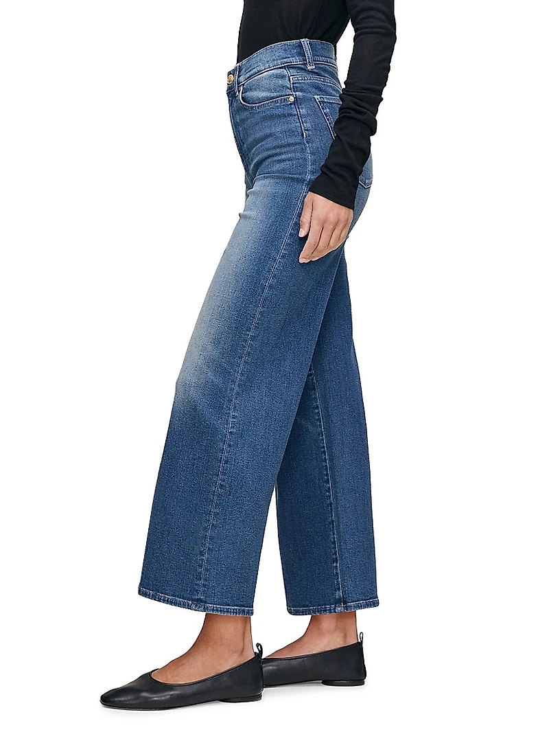 Hepburn Wide Leg High Rise Ankle Jeans