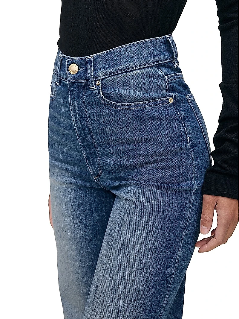 Hepburn Wide Leg High Rise Ankle Jeans