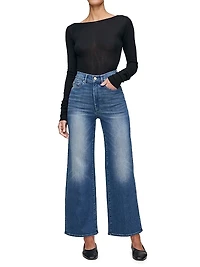 Hepburn Wide Leg High Rise Ankle Jeans