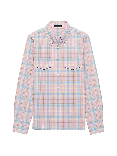 Checked Cotton Button-Down Shirt
