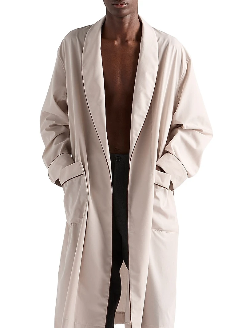 Cotton Blend Robe Coat