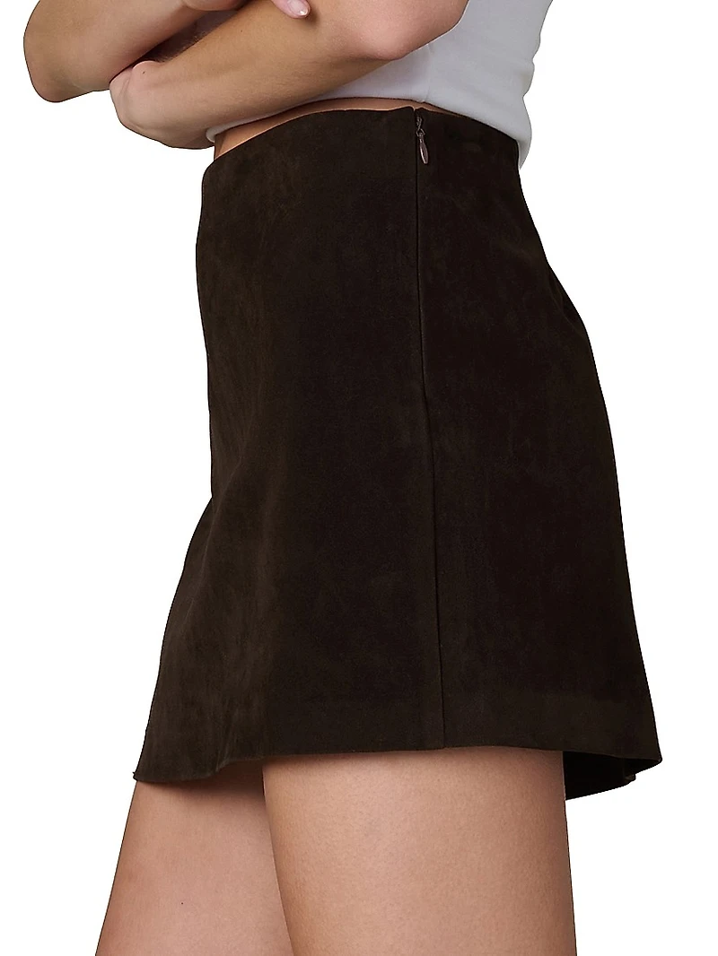Vegan Suede Miniskirt