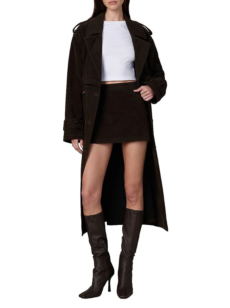 Vegan Suede Miniskirt