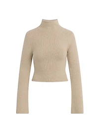Jane Roll-Neck Bell-Sleeve Sweater