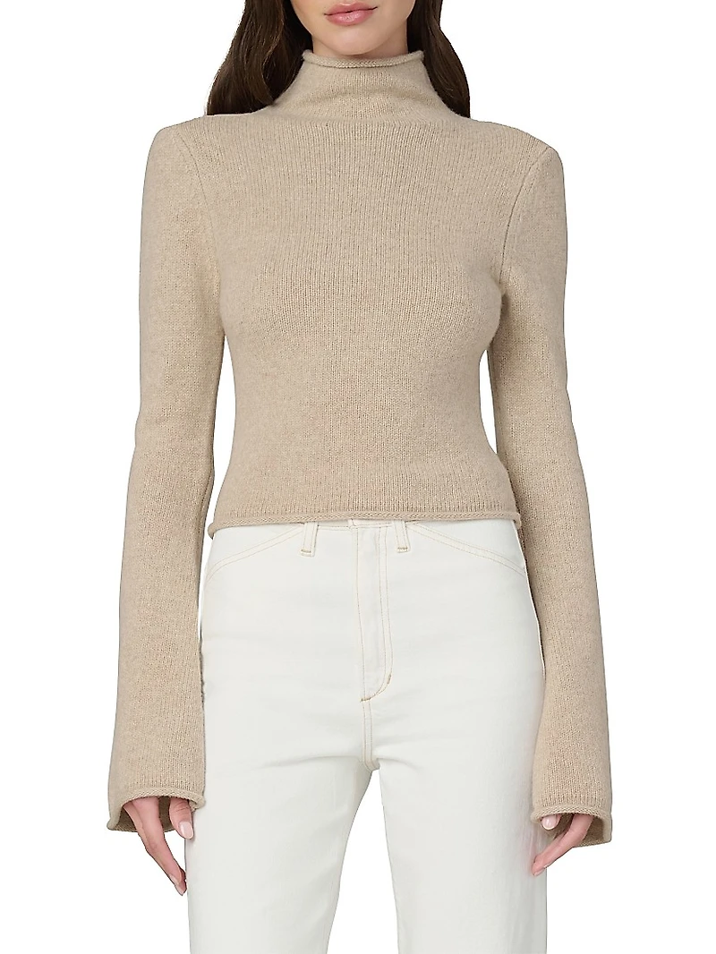 Jane Roll-Neck Bell-Sleeve Sweater
