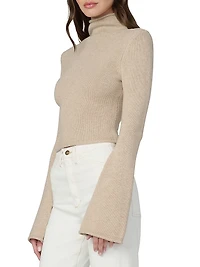 Jane Roll-Neck Bell-Sleeve Sweater