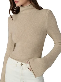Jane Roll-Neck Bell-Sleeve Sweater