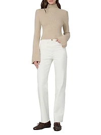 Jane Roll-Neck Bell-Sleeve Sweater