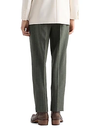 Pinstriped Wool Blend Pants