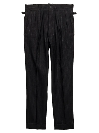 Wool Blend Pinstriped Pants