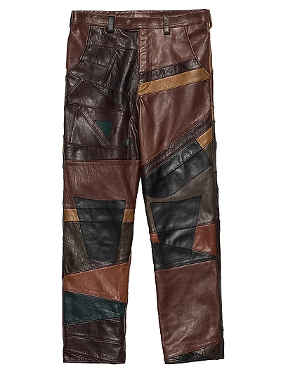 Patchwork Leather Pants