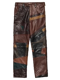 Patchwork Leather Pants
