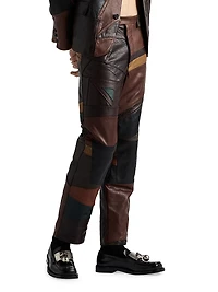Patchwork Leather Pants