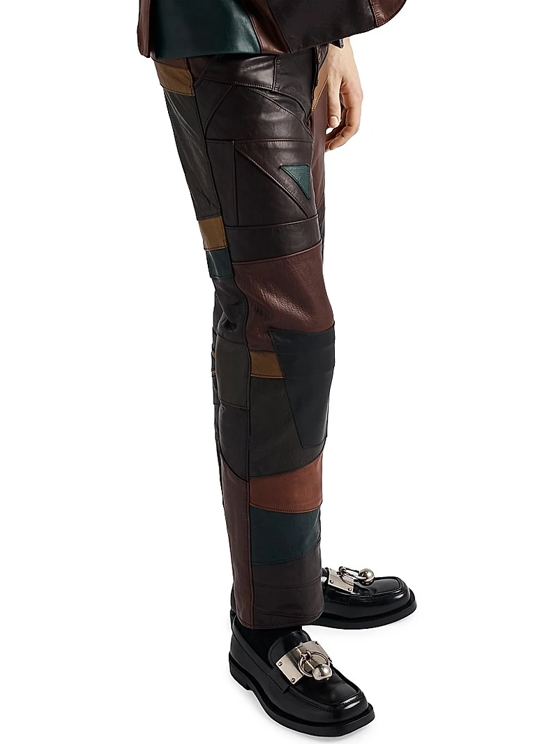 Patchwork Leather Pants