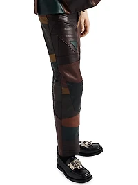 Patchwork Leather Pants