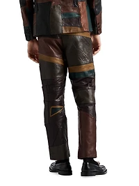 Patchwork Leather Pants