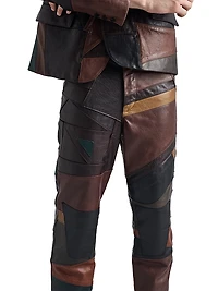 Patchwork Leather Pants