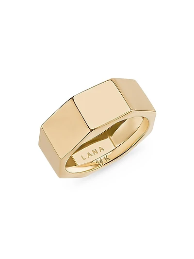 Rock 14K Yellow Gold Faceted Ring