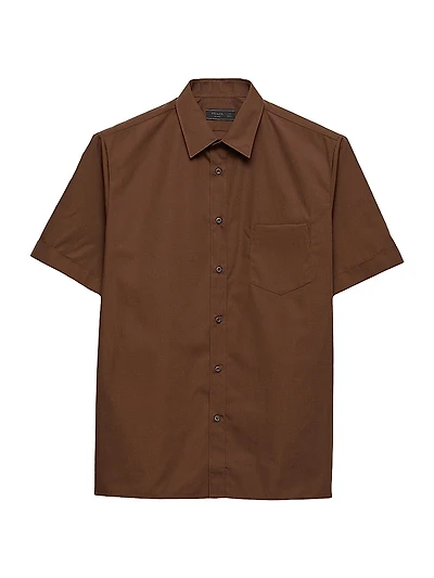 Short-Sleeved Cotton Blend Shirt
