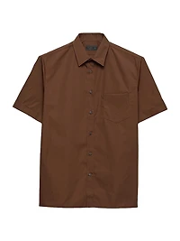 Short-Sleeved Cotton Blend Shirt