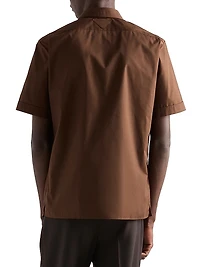 Short-Sleeved Cotton Blend Shirt