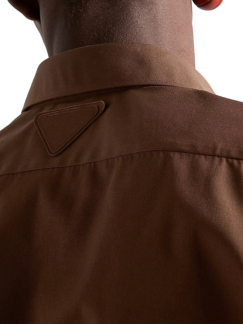 Short-Sleeved Cotton Blend Shirt
