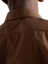 Short-Sleeved Cotton Blend Shirt