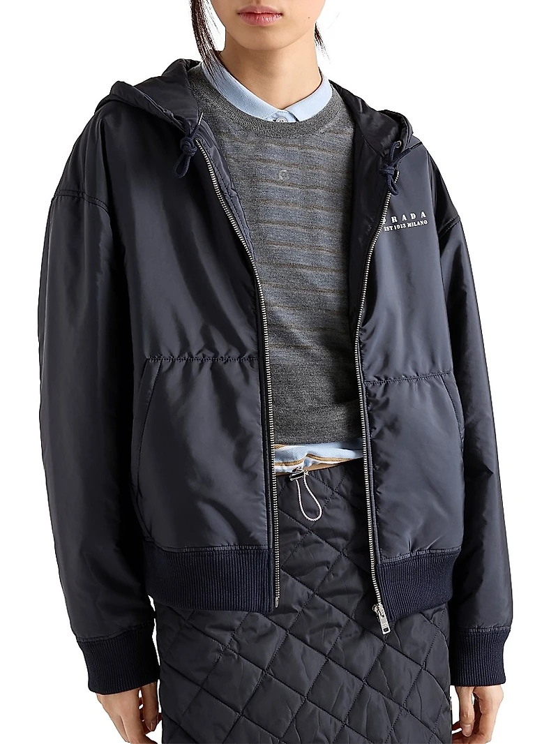 Lightweight Re-Nylon Hooded Blouson Jacket