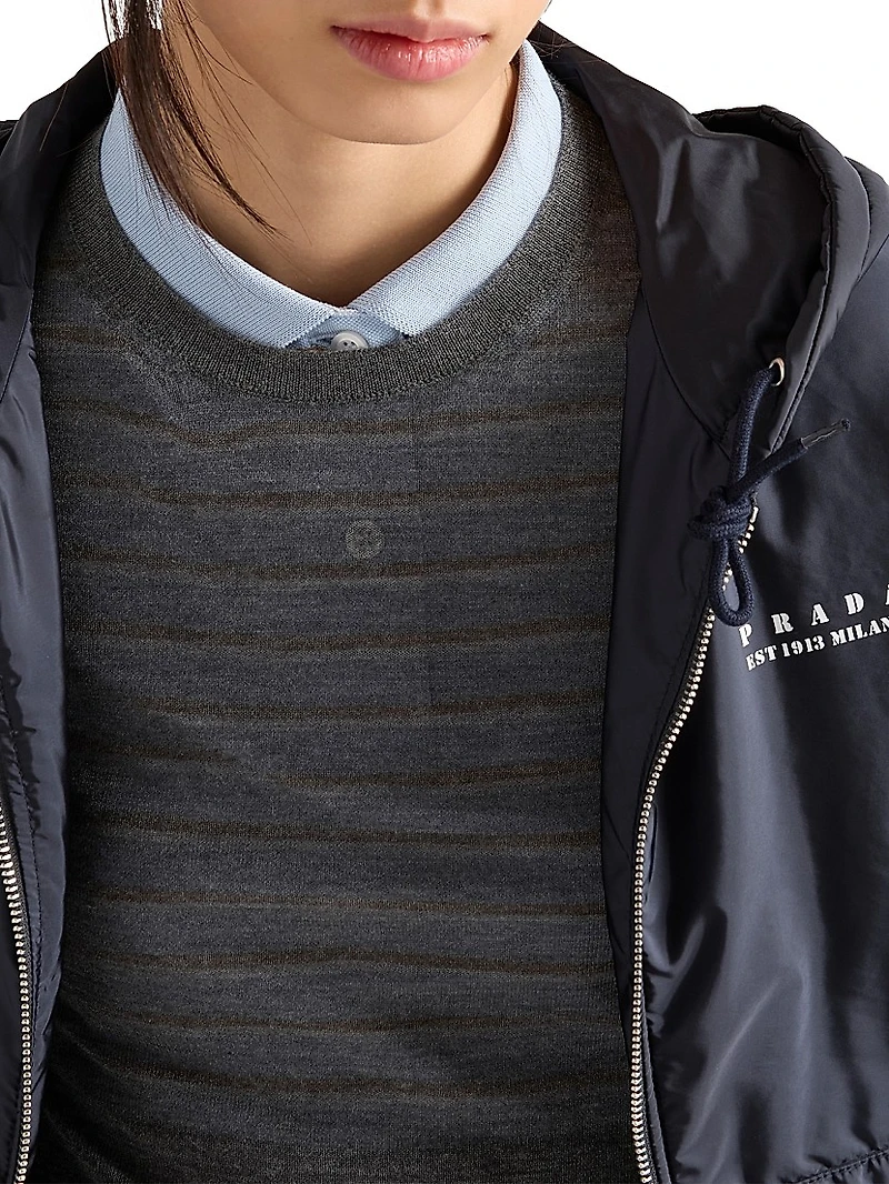 Lightweight Re-Nylon Hooded Blouson Jacket