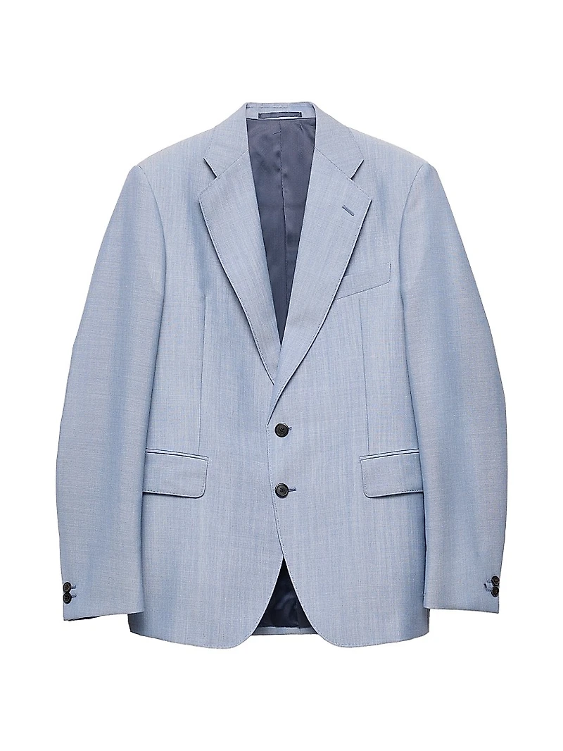 Single-Breasted Wool and Mohair Jacket