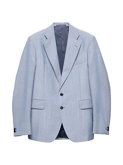 Single-Breasted Wool and Mohair Jacket