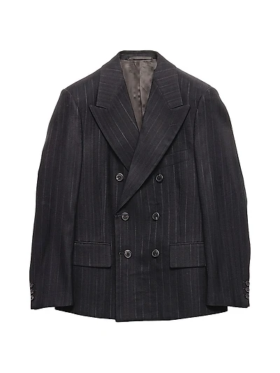 Double-Breasted Wool Blend Jacket