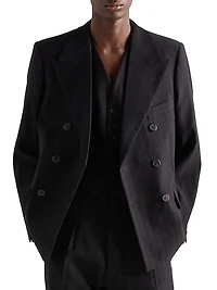 Double-Breasted Wool Blend Jacket