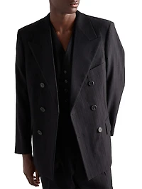 Double-Breasted Wool Blend Jacket