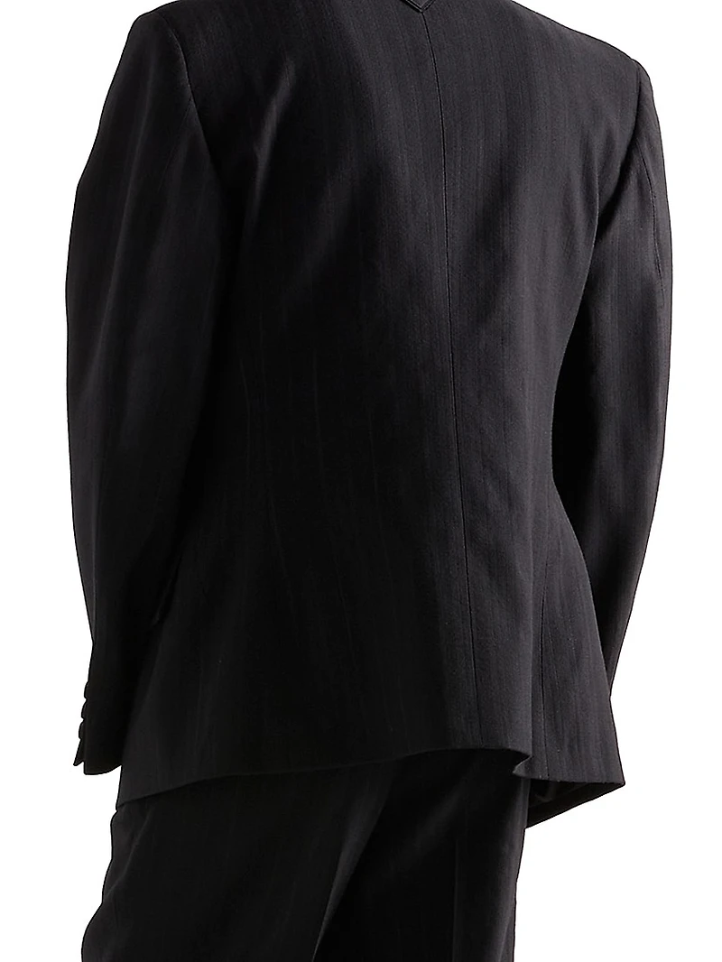 Double-Breasted Wool Blend Jacket
