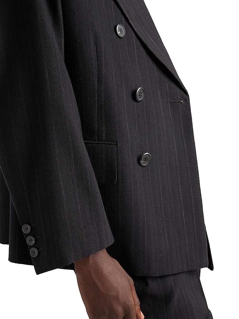 Double-Breasted Wool Blend Jacket
