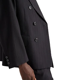 Double-Breasted Wool Blend Jacket