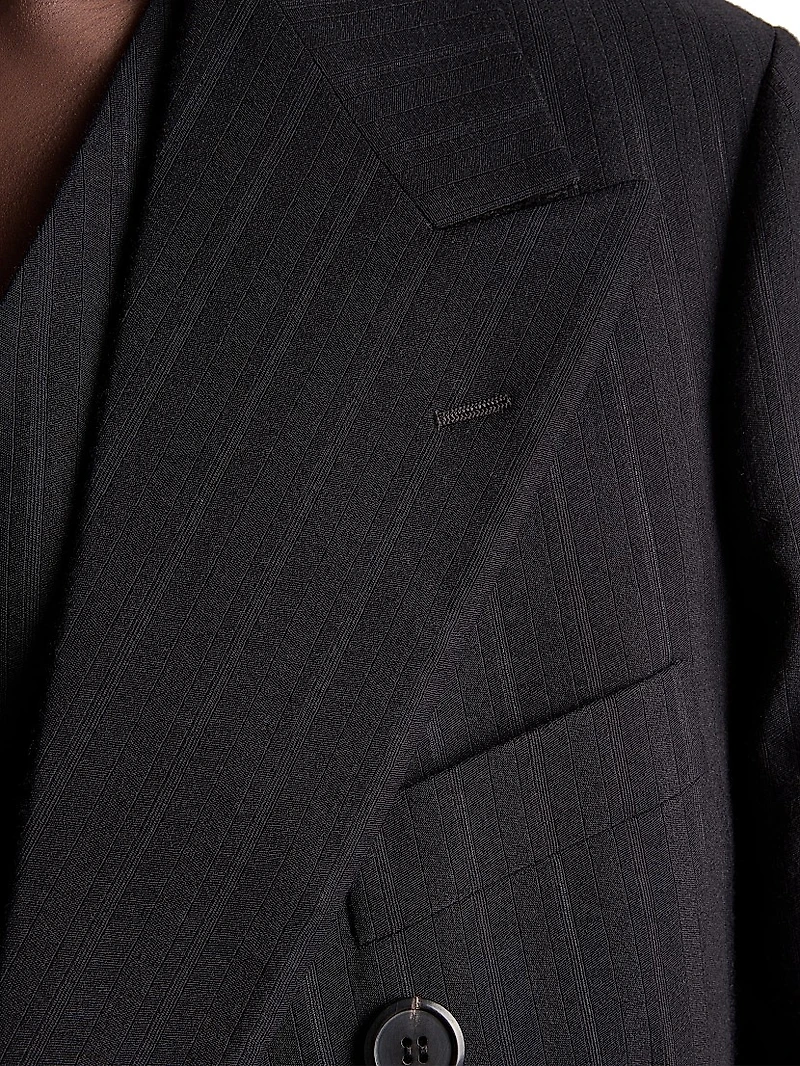 Double-Breasted Wool Blend Jacket