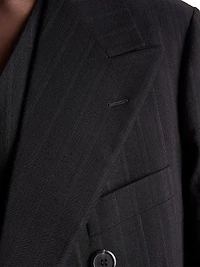 Double-Breasted Wool Blend Jacket