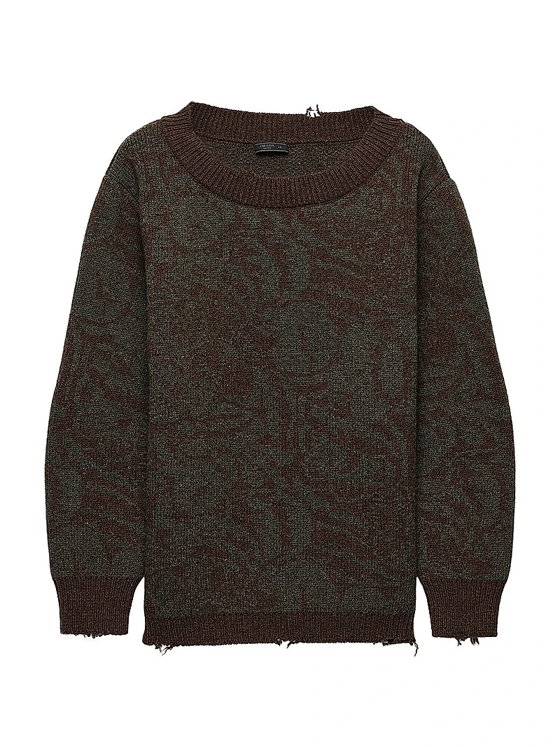 Wide-Neck Shetland Wool Sweater