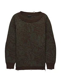 Wide-Neck Shetland Wool Sweater