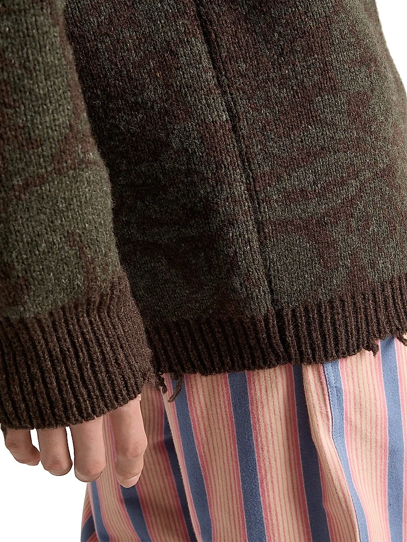 Wide-Neck Shetland Wool Sweater