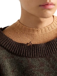 Wide-Neck Shetland Wool Sweater