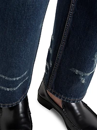 Five-Pocket Washed Denim Jeans