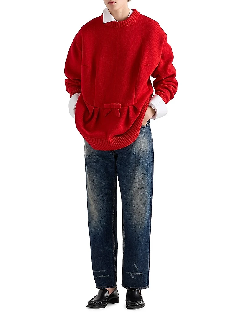 Five-Pocket Washed Denim Jeans