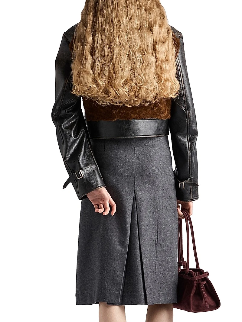 Pleated Flannel Skirt