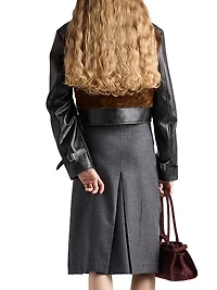 Pleated Flannel Skirt